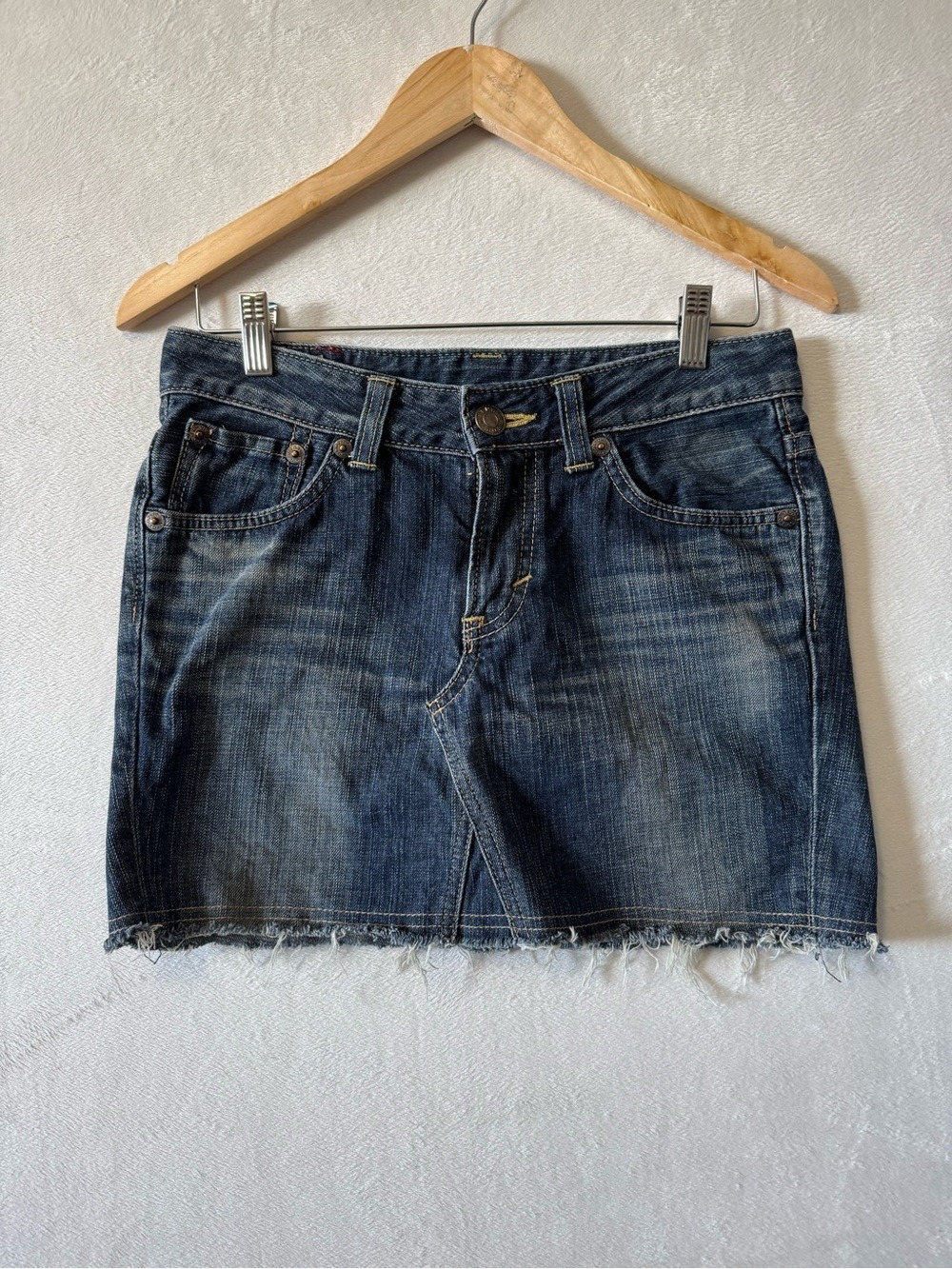Edwin Japan Y2K Blue Washed Denim Mini Skirt Small
